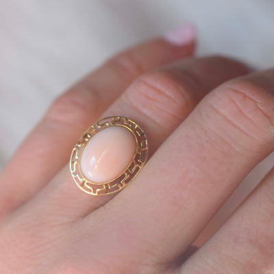 14kt Pink Coral Oceanic Ring