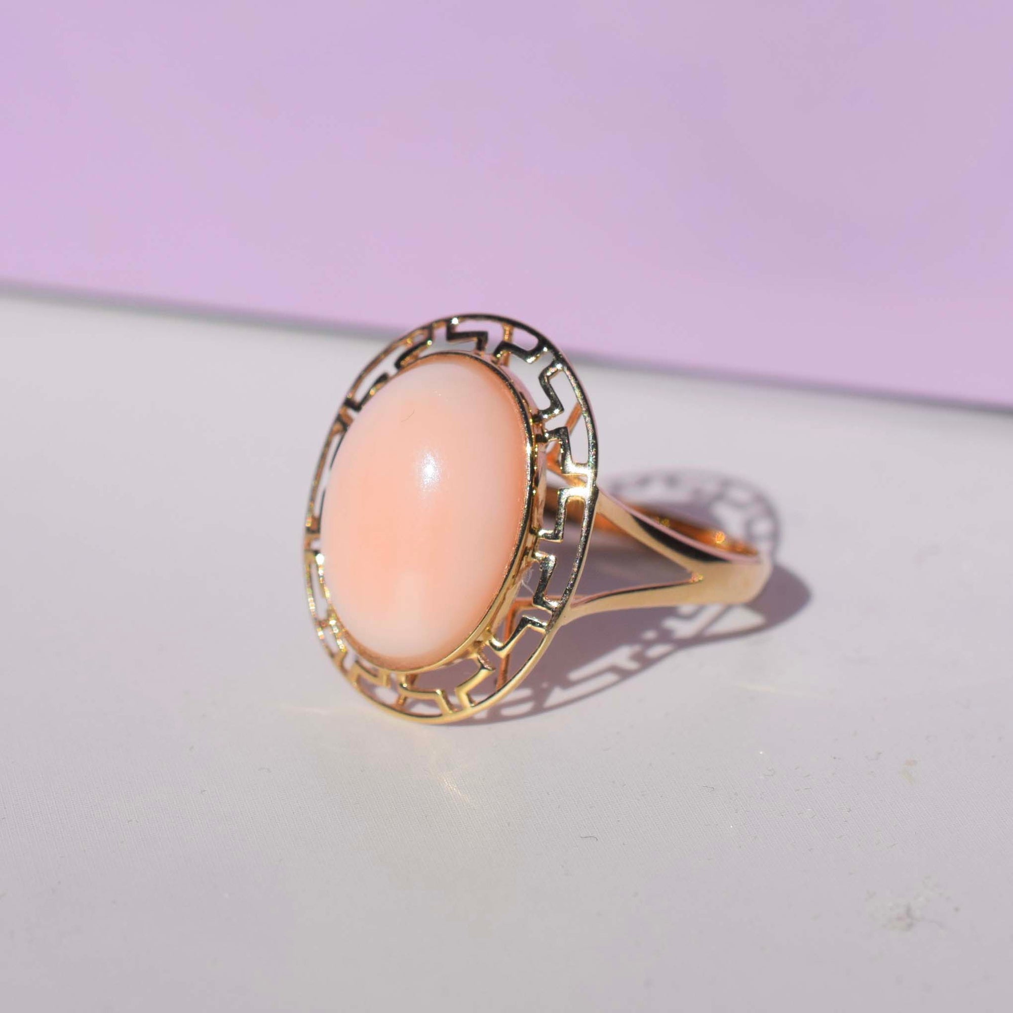 14kt Pink Coral Oceanic Ring