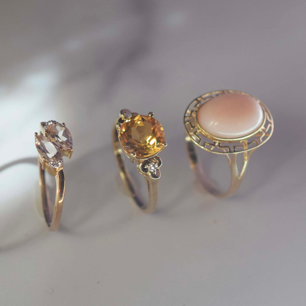 14kt Rose Gold Morganite & Diamond Pearl Via Ring