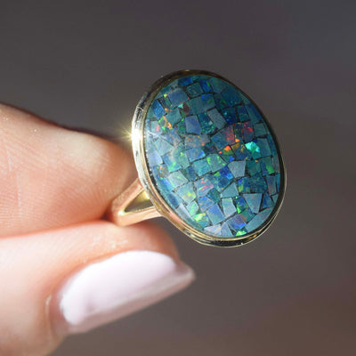 14kt Gold Mosaic Opal Lux Ring