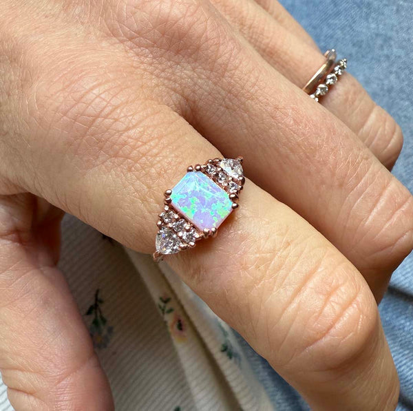 Rose Gold Pink Opal Empress Ring - La Kaiser