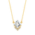 9kt Gold Topaz & Diamond Aphrodite Shield Pendant