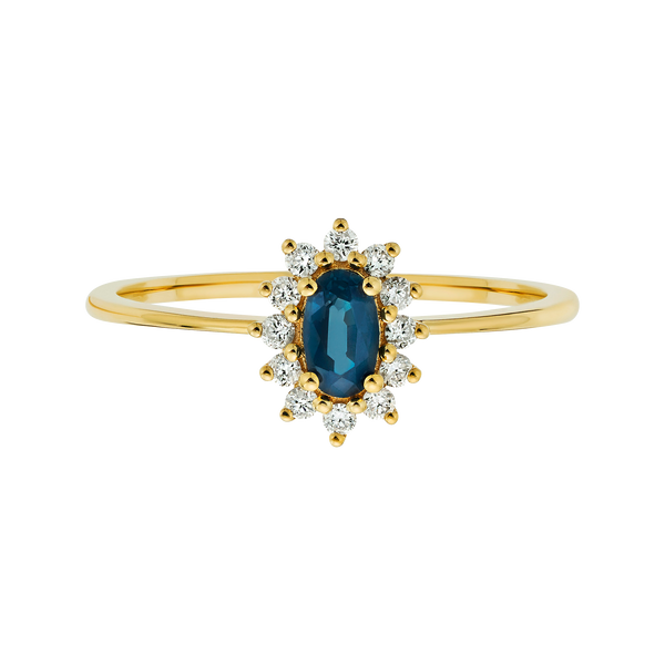 14kt Teal Sapphire & Diamond Ring | La Kaiser