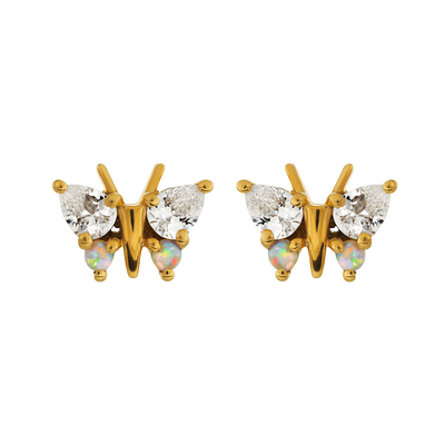 Opal and Diamond Butterfly Belle Studs