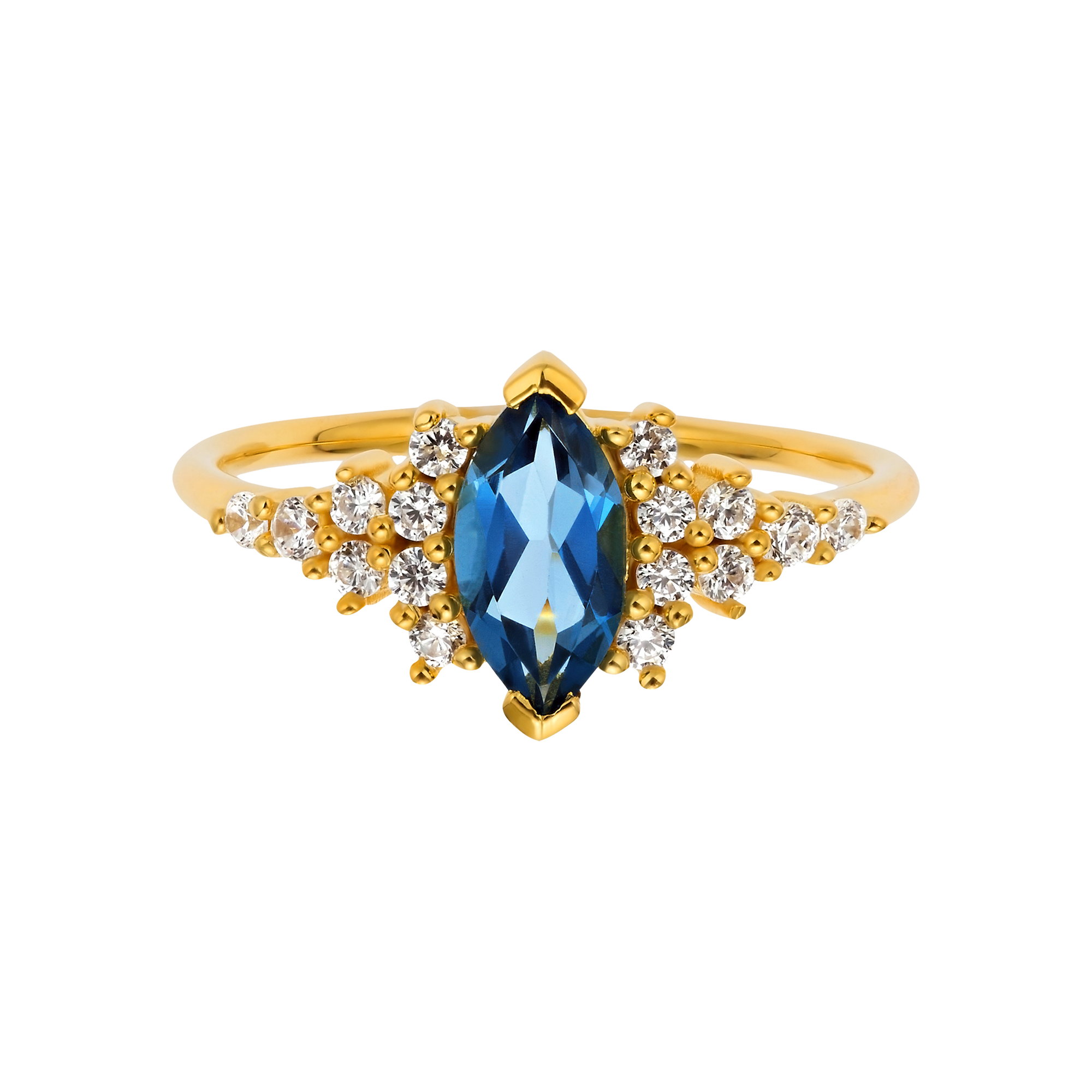 London Blue Topaz & Diamond Calypso Ring