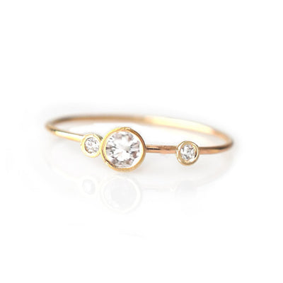 Solid 14kt Gold Diamond Adele Ring