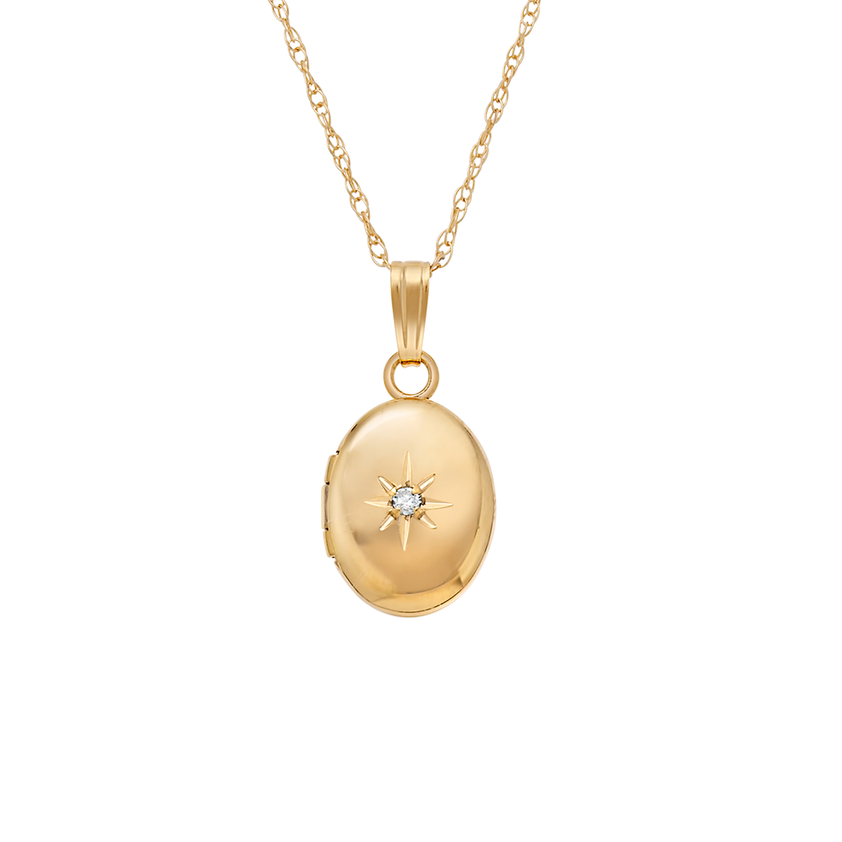 Solid 14kt Gold Forever Close To My Heart Diamond Locket (Large version)