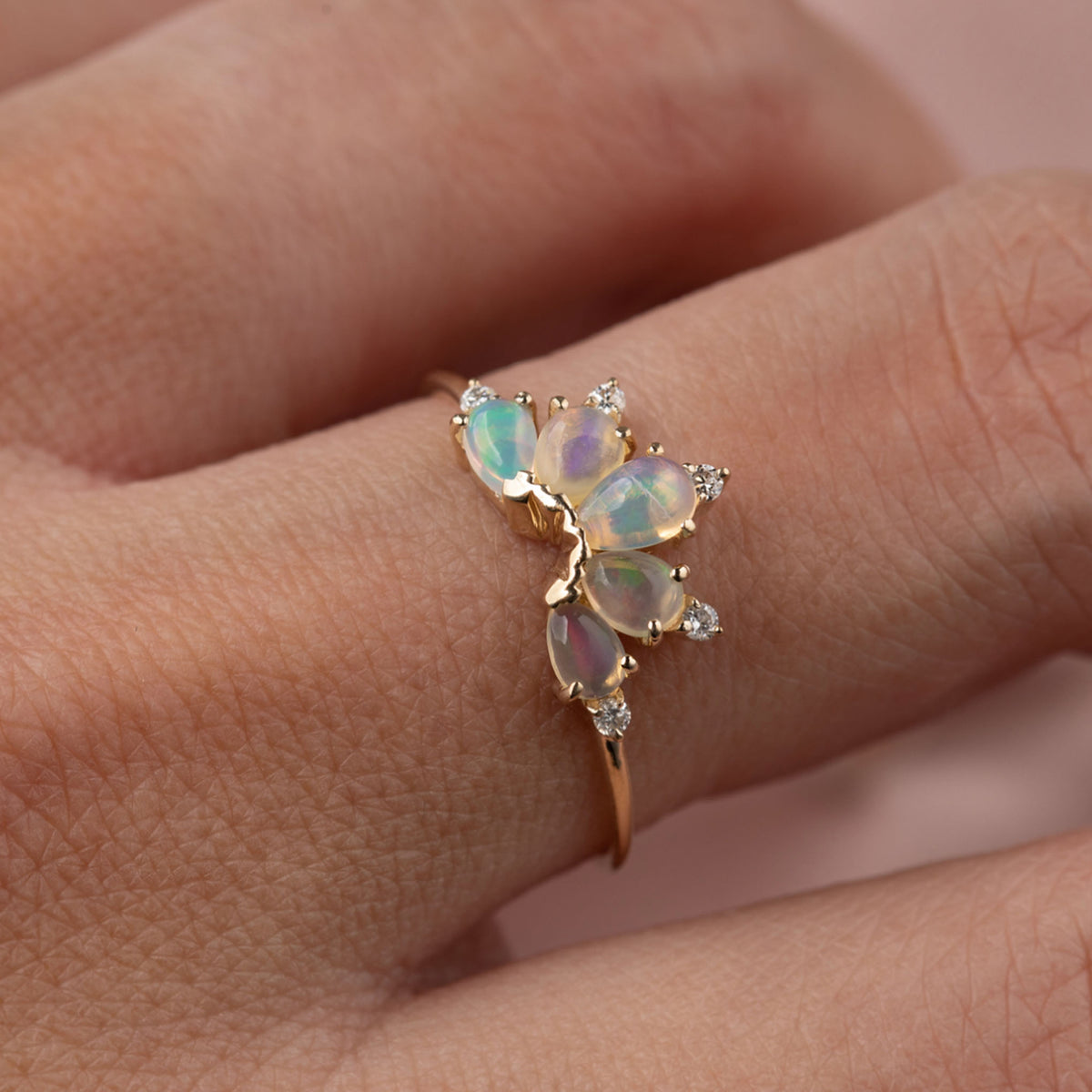 14kt Opal & Diamond Parisian Sunsest Ring