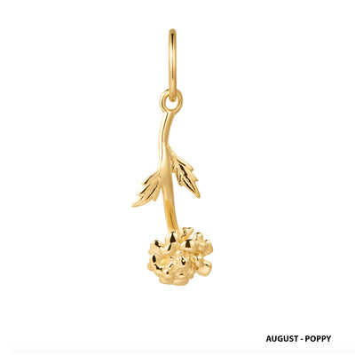 Solid Gold Birth Flower Charm