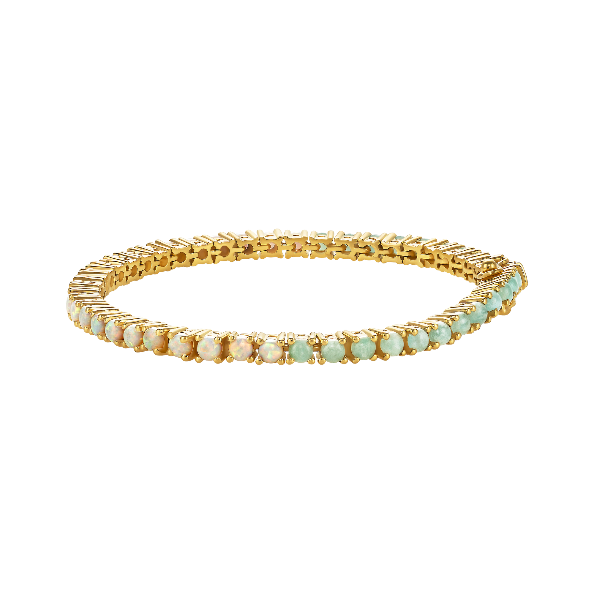 Color Merchants 14k White Gold Natural Opal And Diamond Tennis Bracelet  TB2048XW-10 - Avenue Jewelers