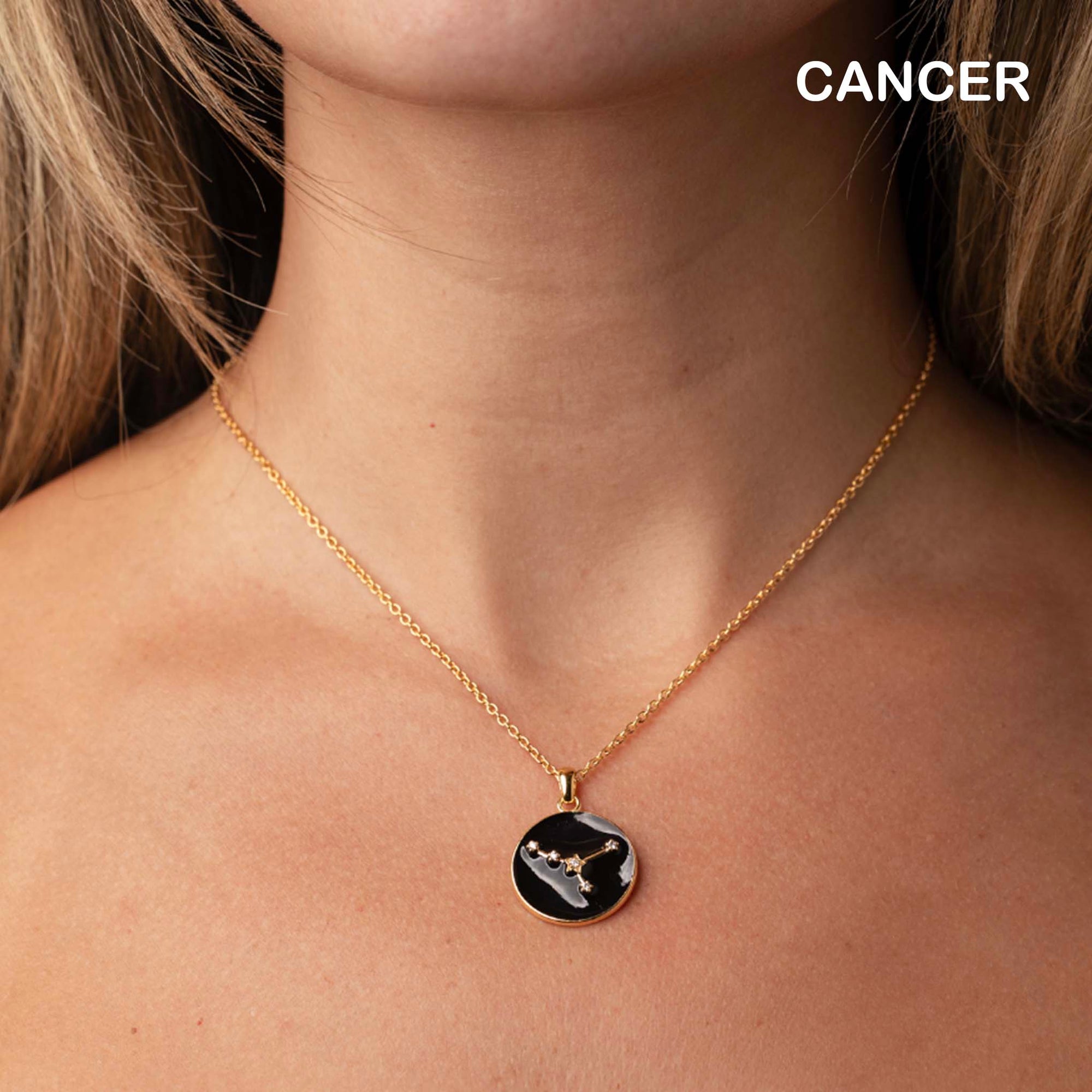 Cancer Zodiac Diamond Necklace – Miki and Jane