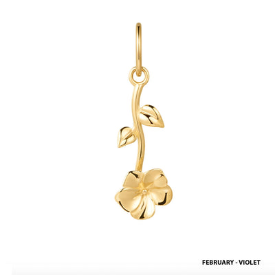 Solid Gold Birth Flower Charm
