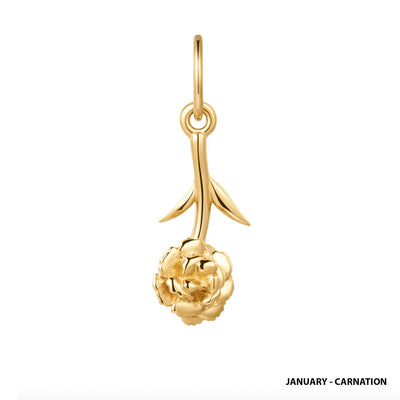 Solid Gold Birth Flower Charm