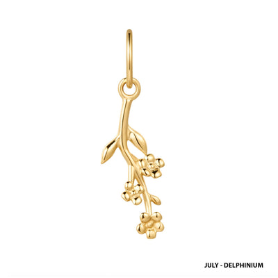Solid Gold Birth Flower Charm