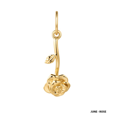 Solid Gold Birth Flower Charm