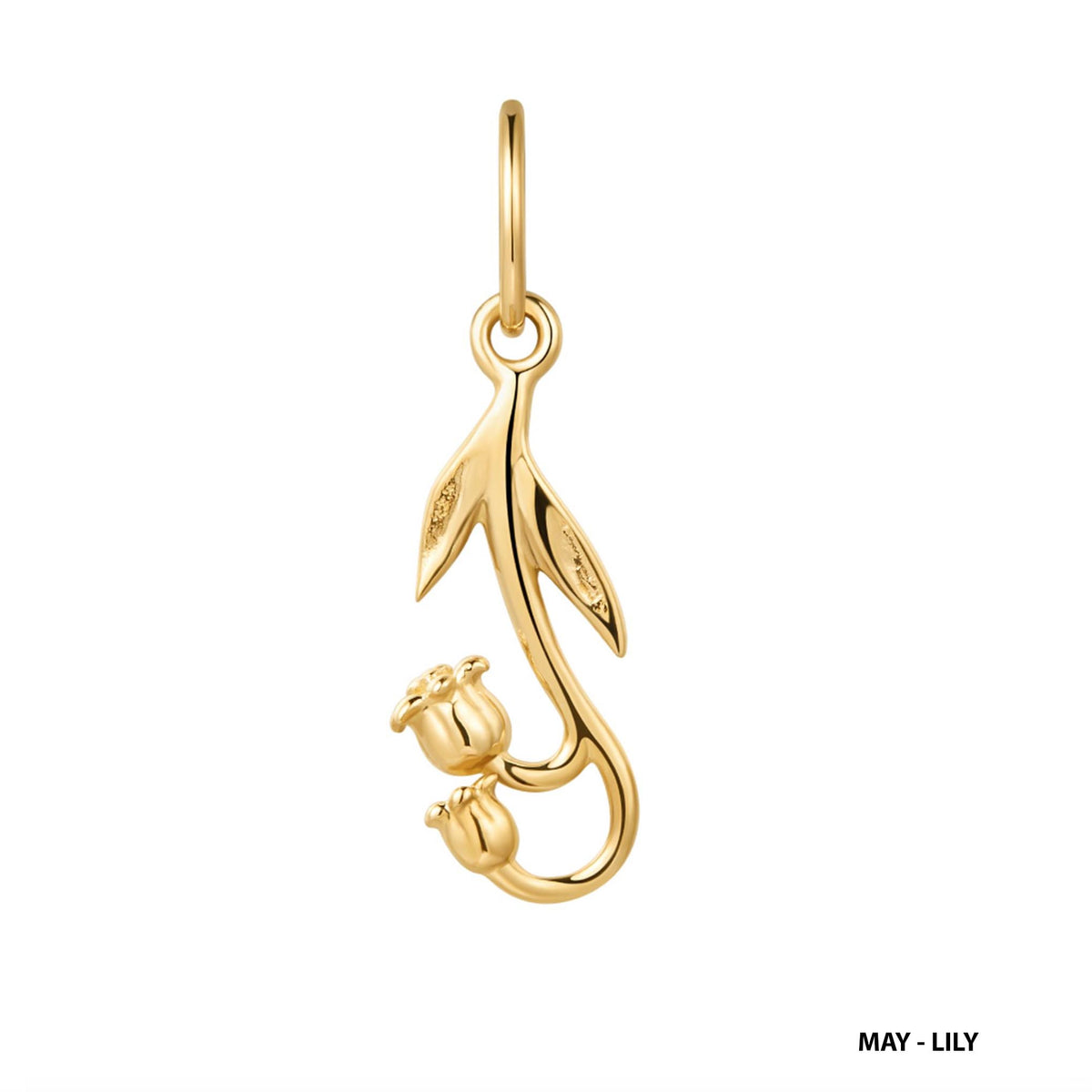 Solid Gold Birth Flower Charm