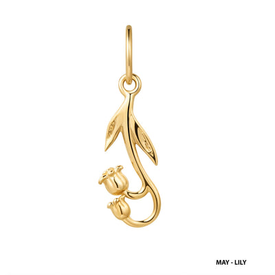 Solid Gold Birth Flower Charm