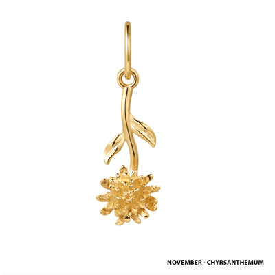 Solid Gold Birth Flower Charm