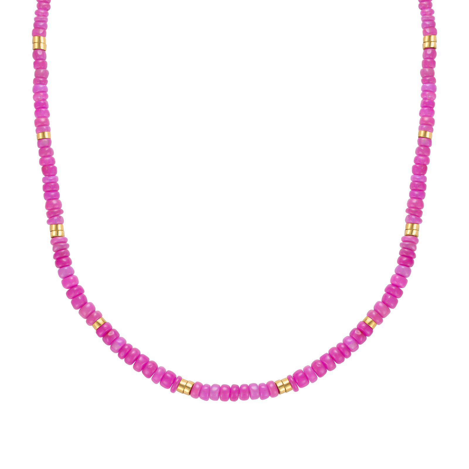 Pink Ethiopian Opal Beaded Cancun Necklace