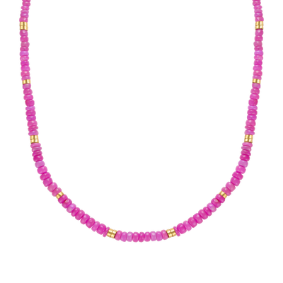 Buy Long Pink Beaded Necklace Set Online – Gehna Shop