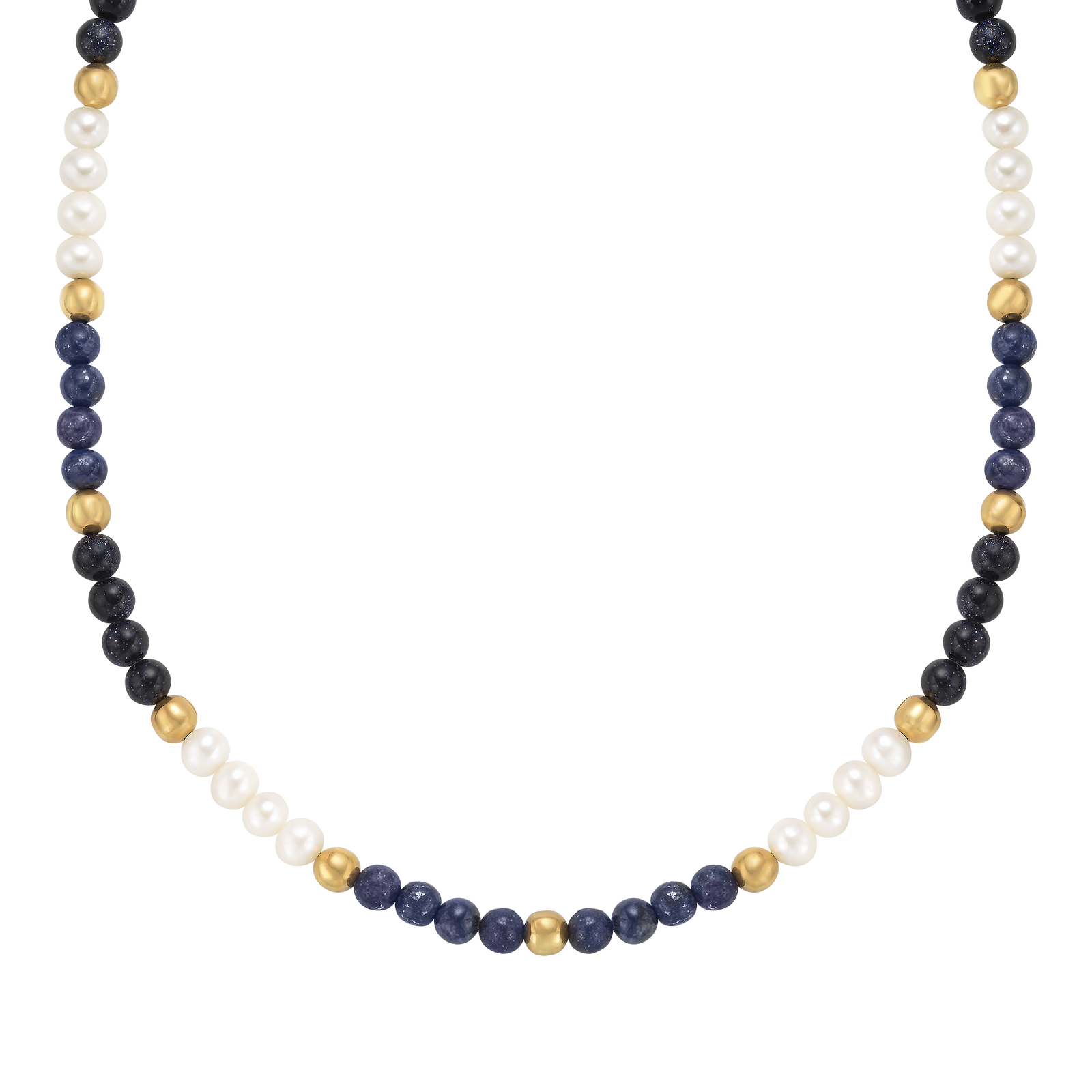 Sunstone and Pearl Beaded Lunar Pendant