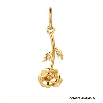 Solid Gold Birth Flower Charm
