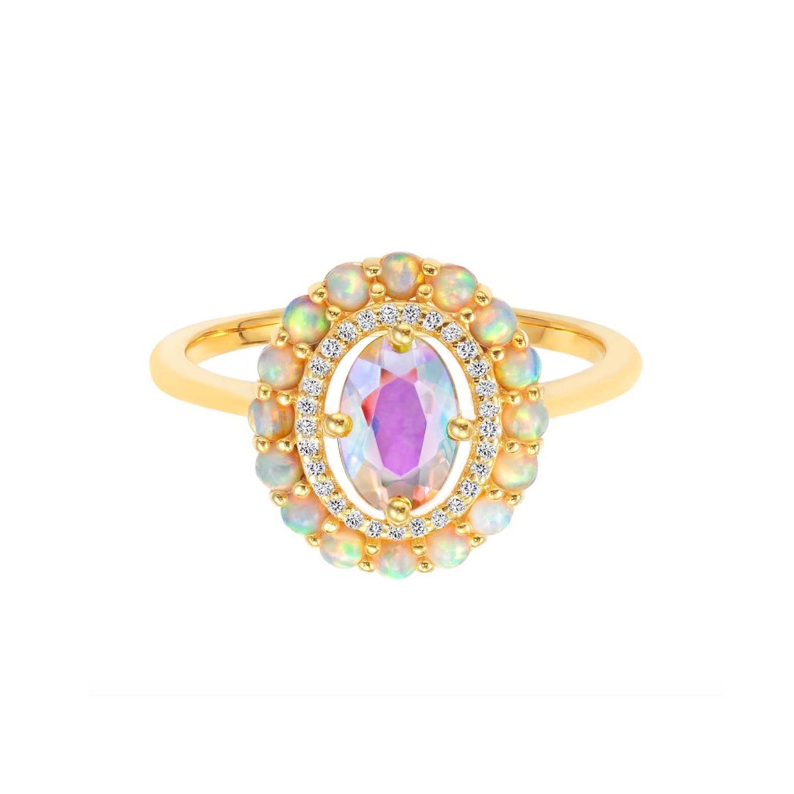 Angel Quartz Halo Ring