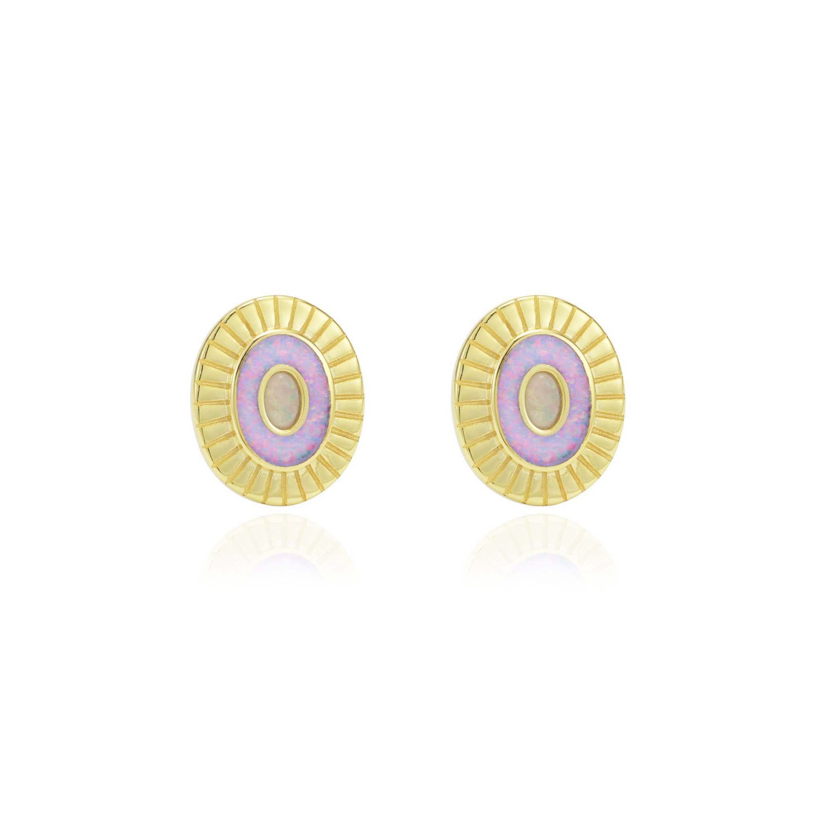Art Deco Opal Inlay Studs