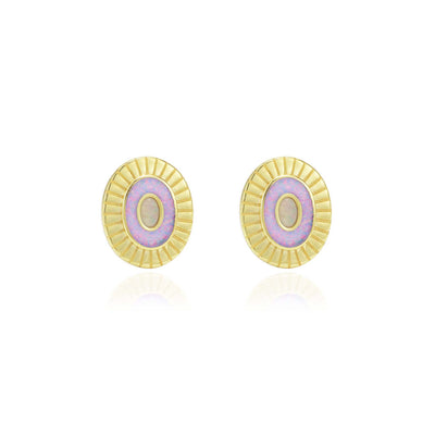 Art Deco Opal Inlay Studs