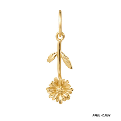 Solid Gold Birth Flower Charm