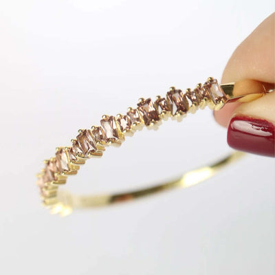 Golden Rhodolite Leaves Fall Bangle