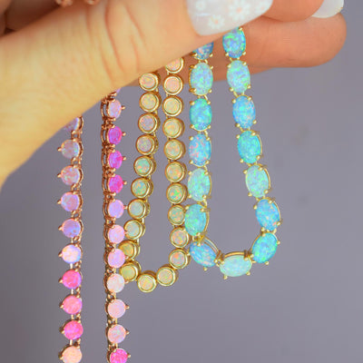 Blue Opal Eternal Tennis Necklace