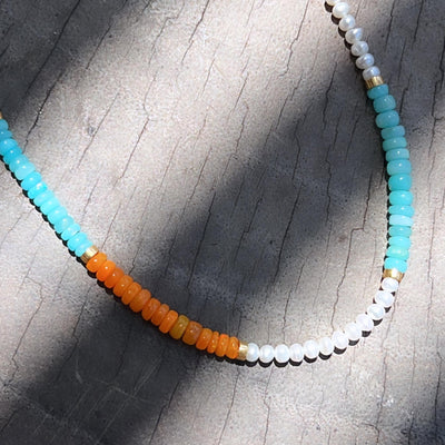 Opal, Pearl and Amazonite Cabo Pendant