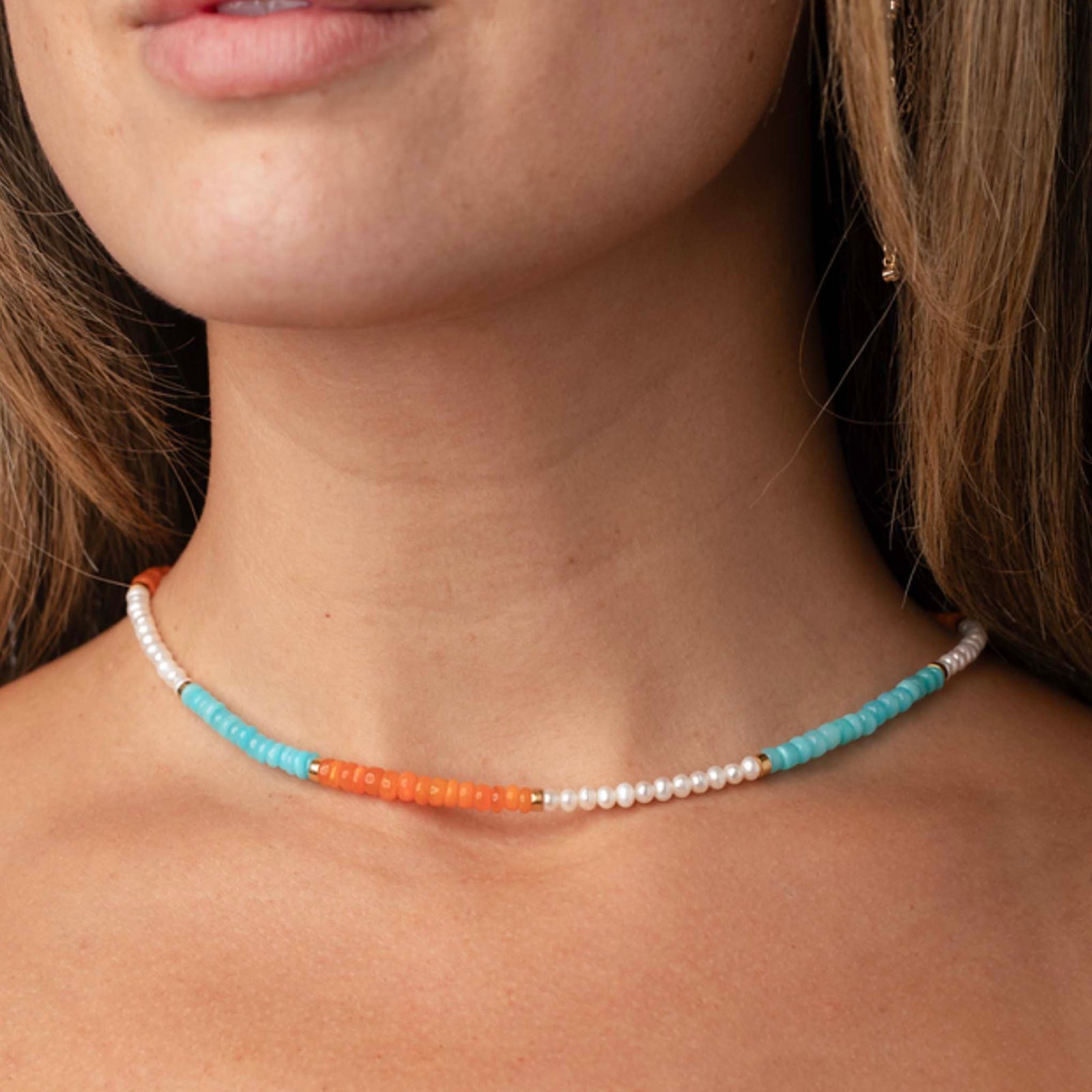 Opal, Pearl and Amazonite Cabo Pendant