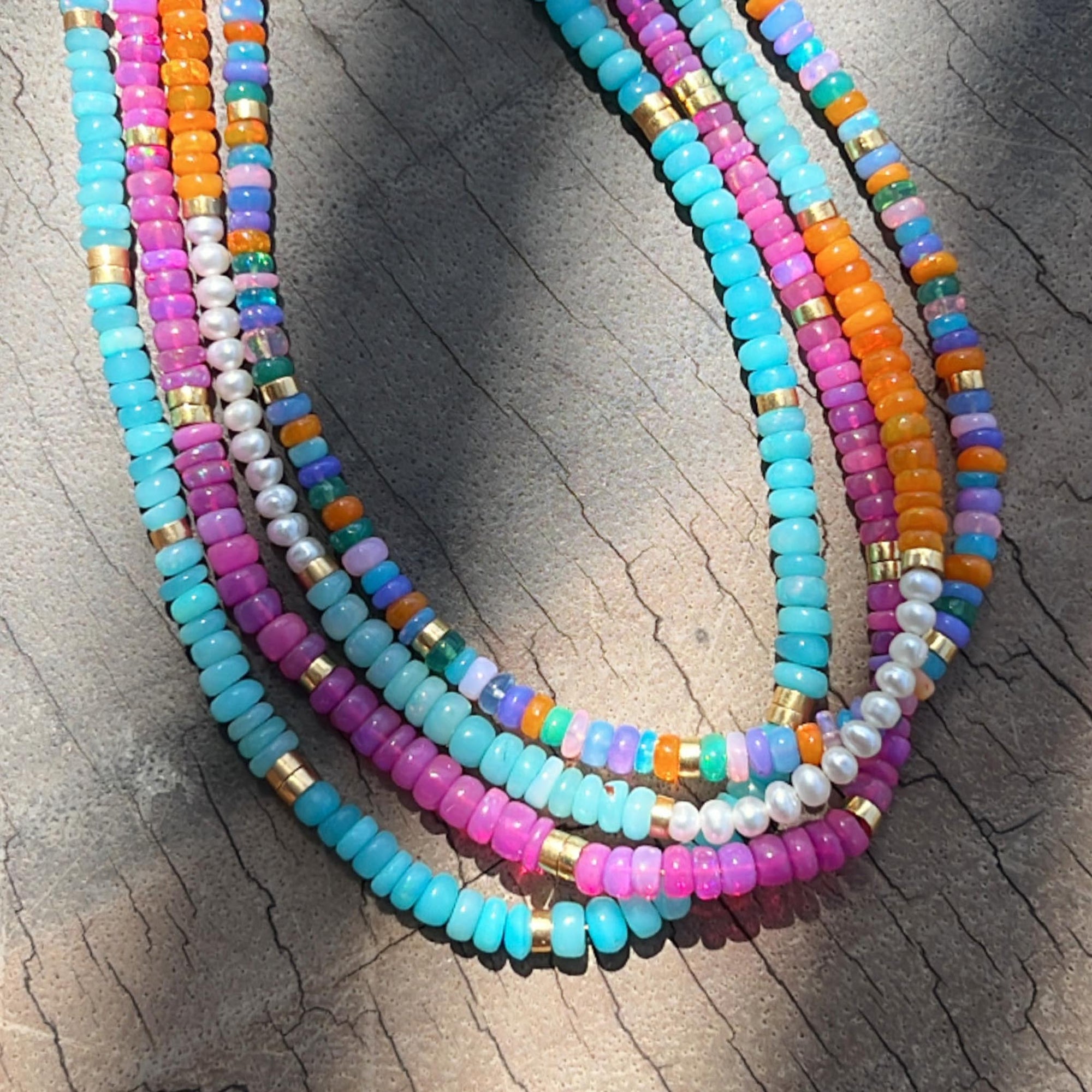 Amazon.com: ELABEST Boho Layered Beaded Necklace Rainbow Colorful Beads  Choker Flower Lock Star Pendant Chain Beach Hawaiian Costume Jewelry for  Women and Girls: Clothing, Shoes & Jewelry