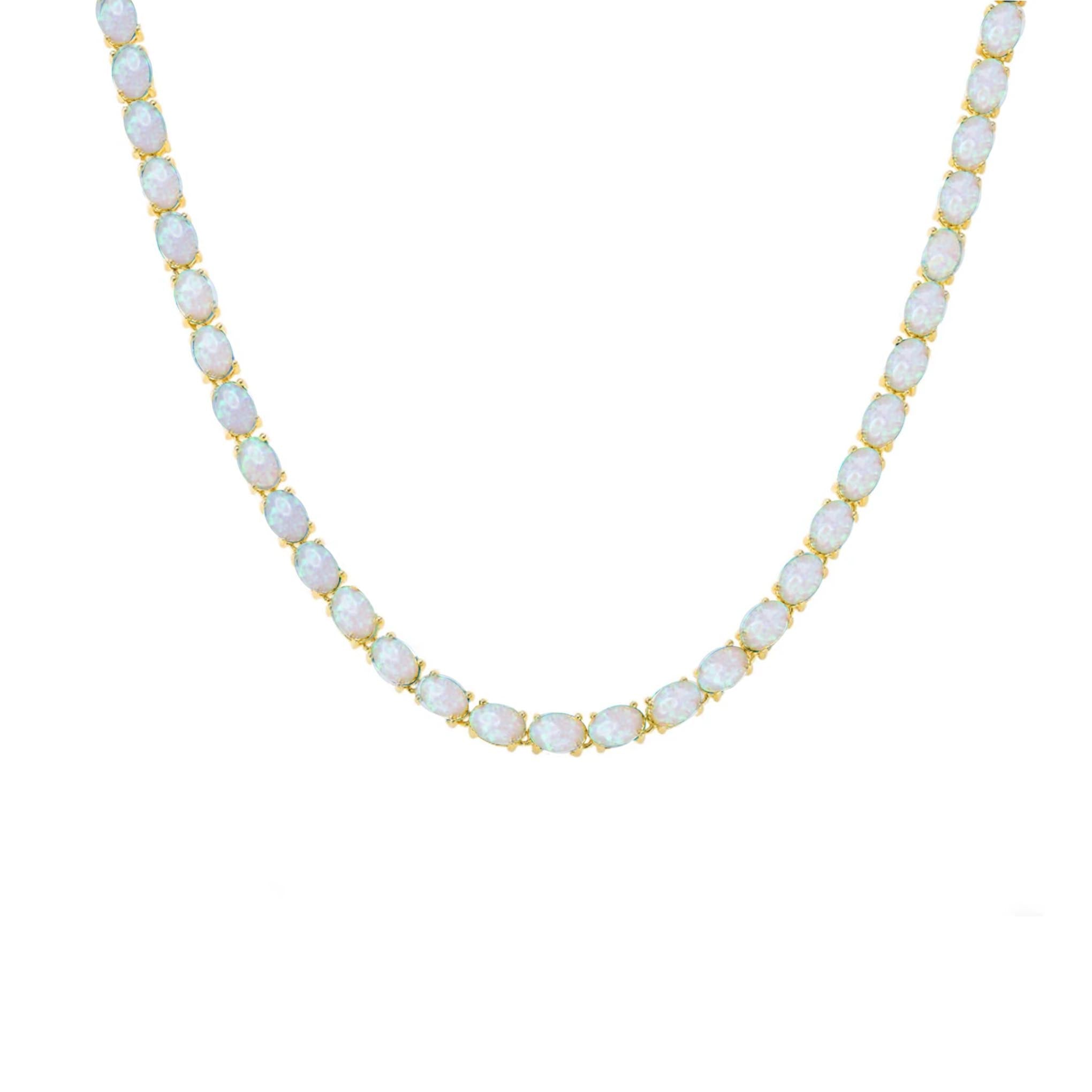 Baby Blue Opal Eternal Tennis Necklace - La Kaiser