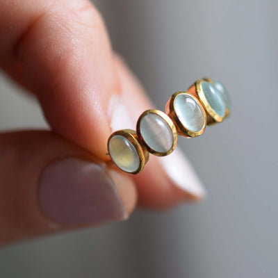 Sky Blue Cats Eye Flow Ring