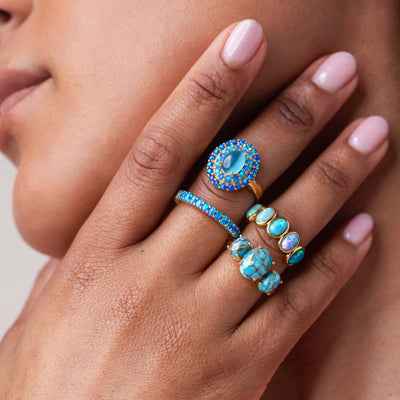Copper Turquoise Gum Drop Ring