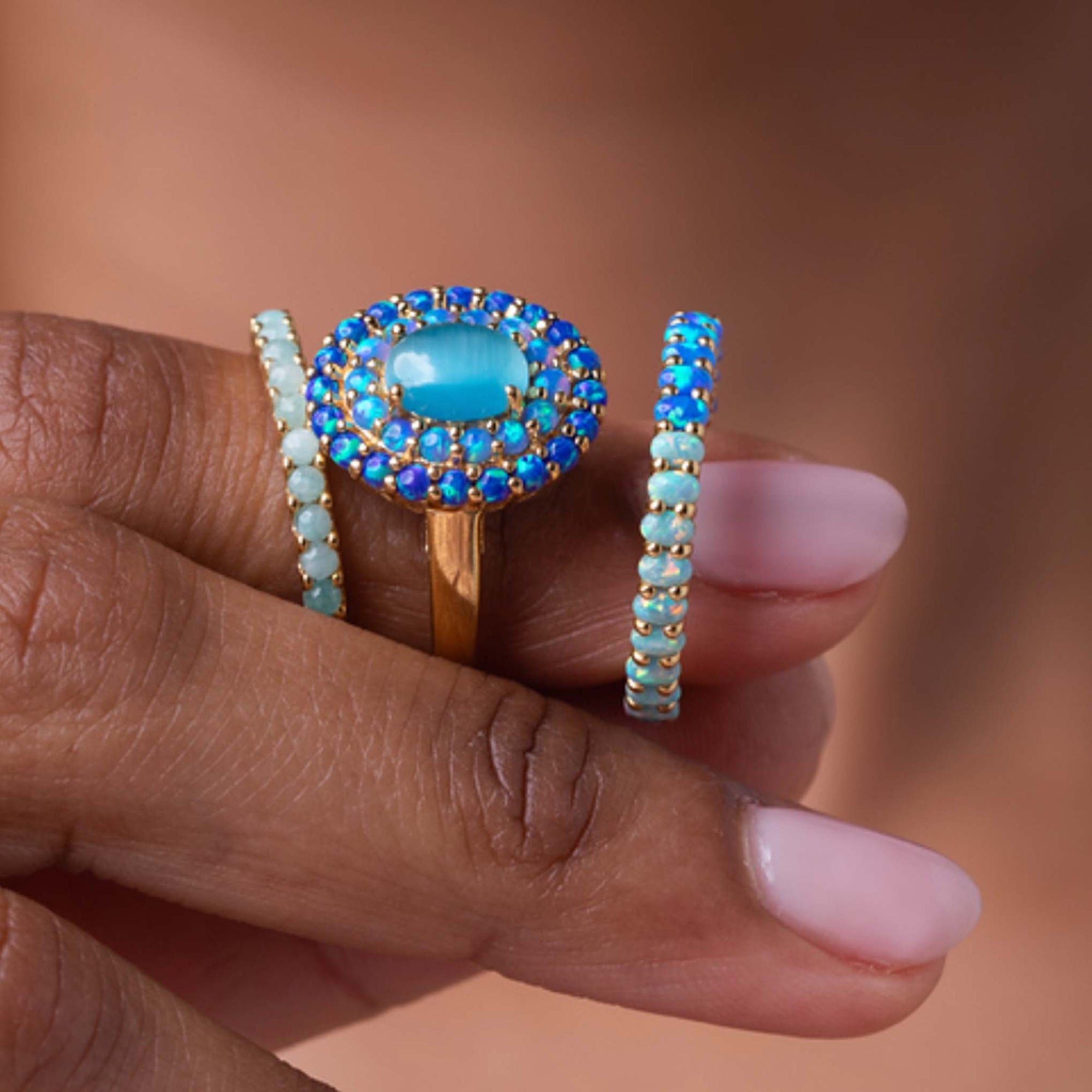 Blue Hues Dual Ring