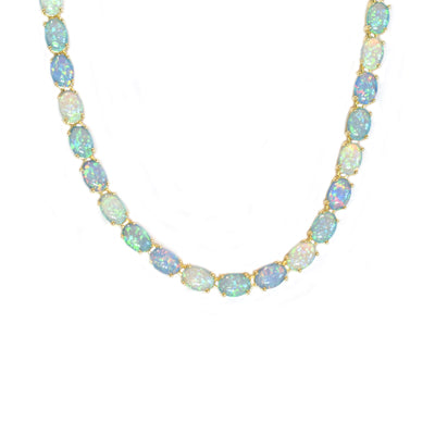 Blue Opal Eternal Tennis Necklace