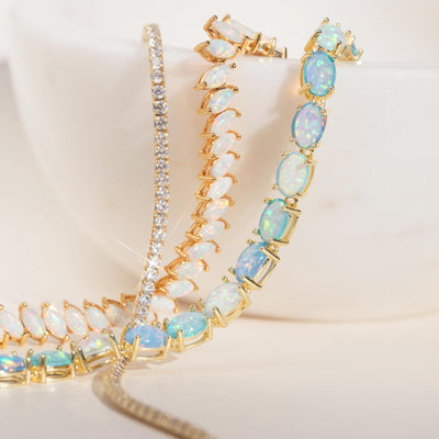 Blue Opal Eternal Tennis Necklace