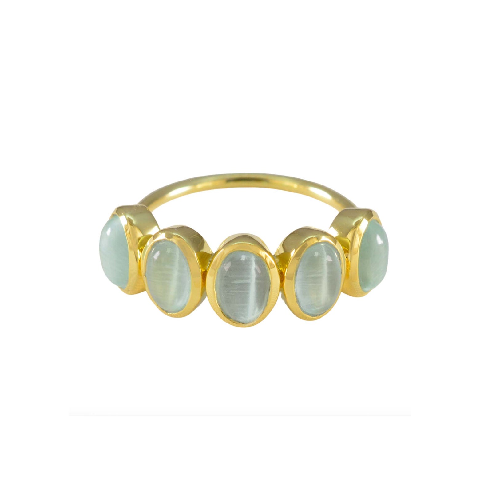 Sky Blue Cats Eye Flow Ring