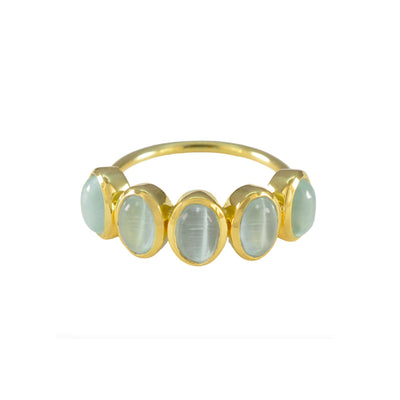 Sky Blue Cats Eye Flow Ring