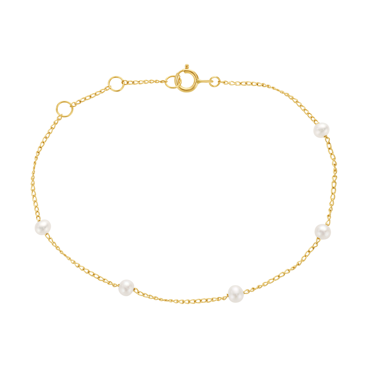14kt Gold Minimalist Pearl Bracelet