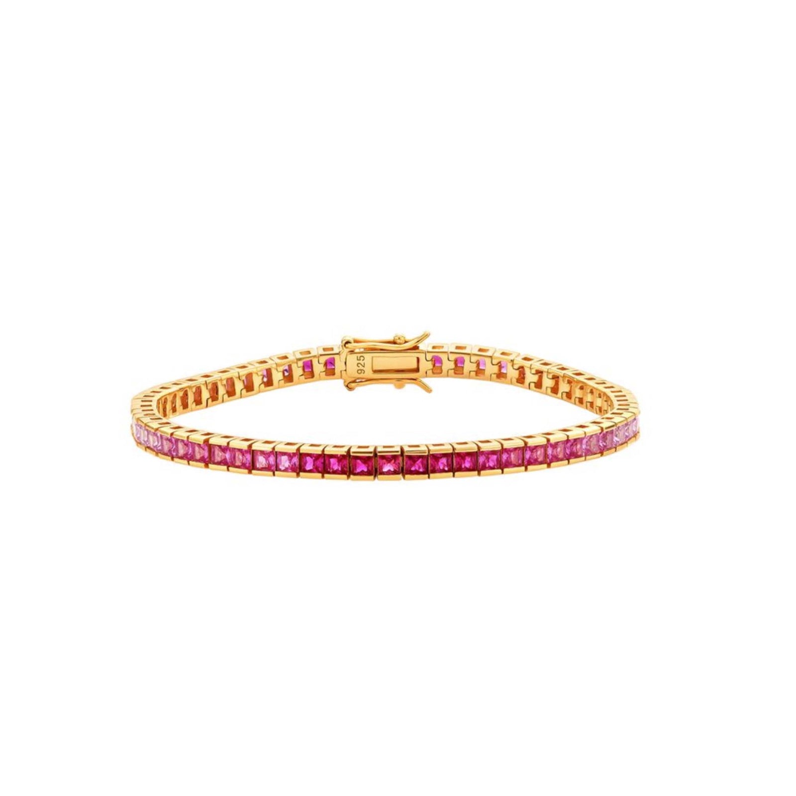 Pink Ombre Channel Tennis Bracelet