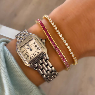Pink Ombre Channel Tennis Bracelet