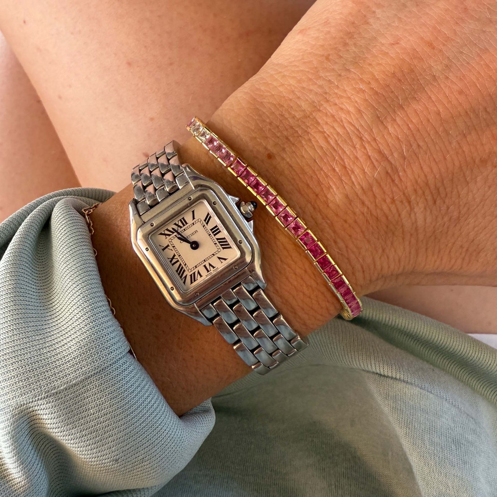 Pink Ombre Channel Tennis Bracelet