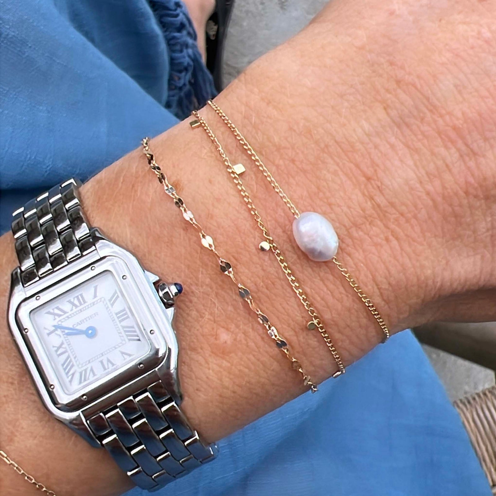 Solid Gold Shimmer Bracelet