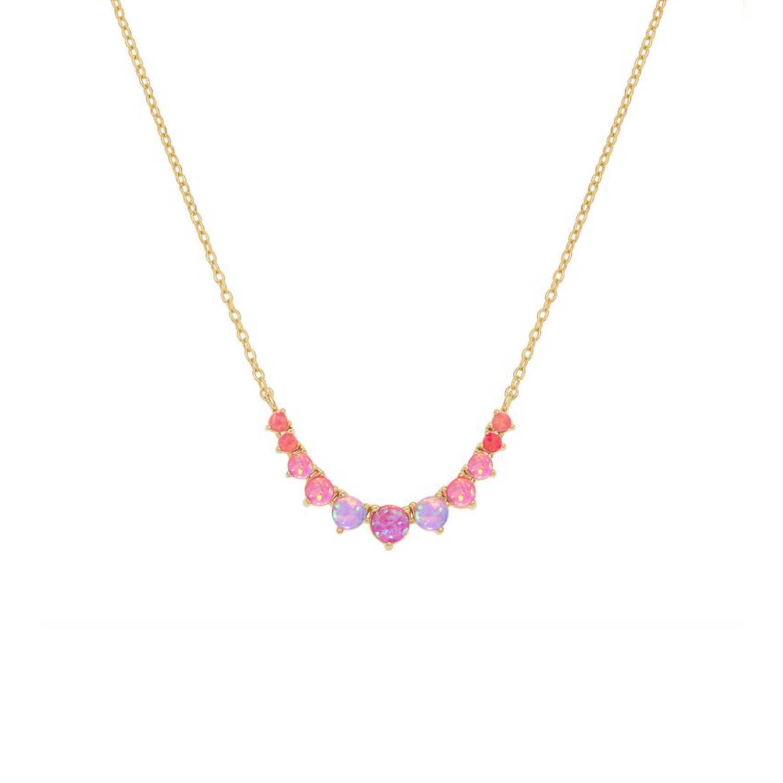 Pink Opal Ombre Cascade Necklace