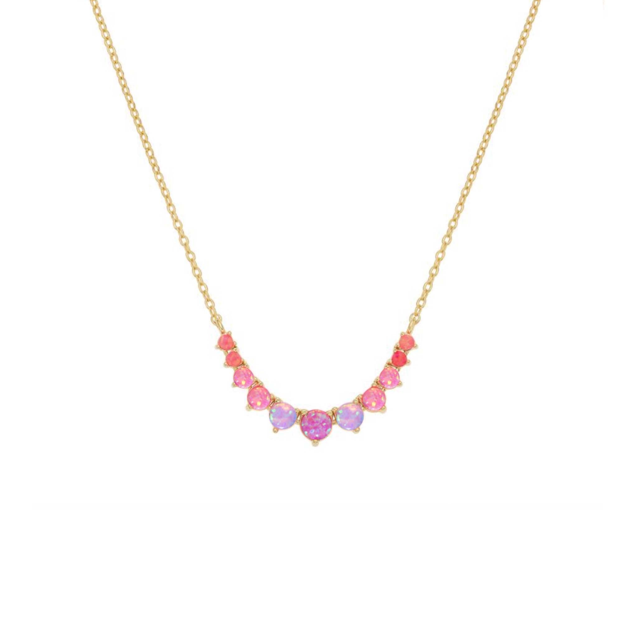 Pink Opal Ombre Cascade Necklace - La Kaiser